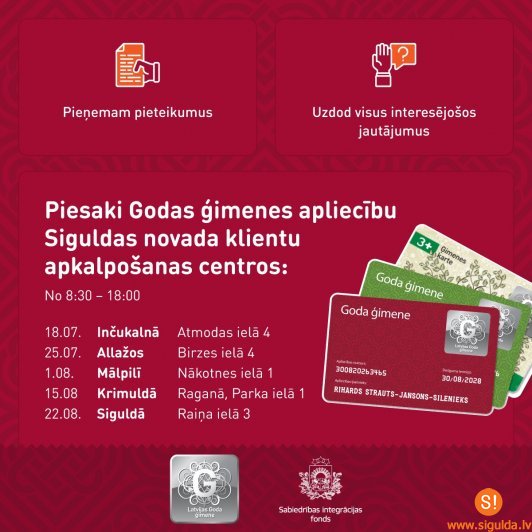 Iespēja pieteikties Goda ģimenes apliecībai