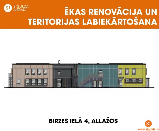 Norisināsies Birzes ielas 4, Allažos, ēkas renovācija un teritorijas labiekārtošana