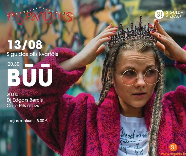 Sestdien Siguldas pils paviljonā uzstāsies dziedātāja Būū