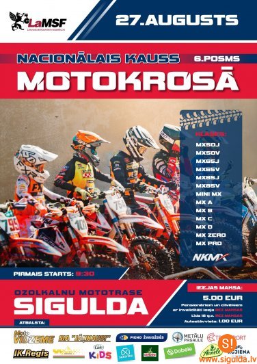 Siguldā tiks aizvadīts sestais Nacionālā kausa posms motokrosā