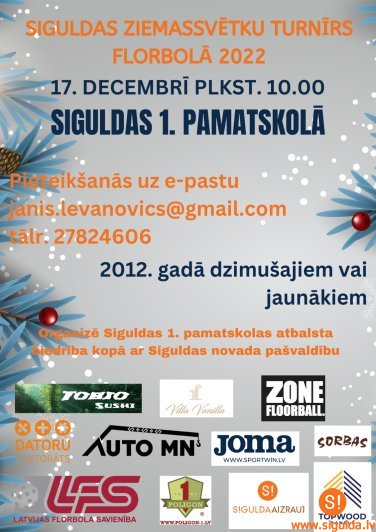 Siguldā notiks Ziemassvētku florbola turnīrs