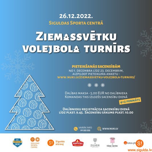 Norisināsies tradicionālais “Ziemassvētku volejbols turnīrs”