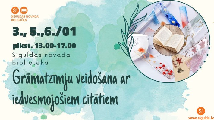 Siguldas novada bibliotēka skolēnu brīvlaikā aicina uz radošajām nodarbībām