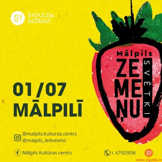 Jūlijā ikviens aicināts svinēt Mālpils zemeņu svētkus
