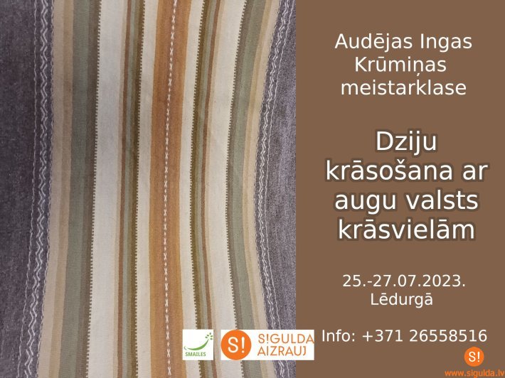 Norisināsies meistarklase “Dziju krāsošana ar augu valsts krāsvielām”