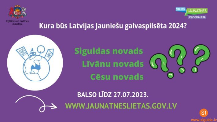 Siguldas novads pretendē uz titulu “Latvijas Jauniešu galvaspilsēta 2024”