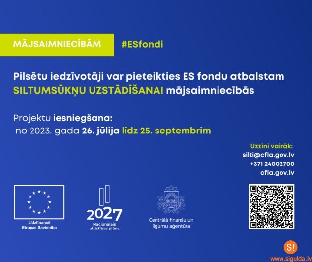 Pieņem iesniegumus par ES fondu atbalstu siltumsūkņu uzstādīšanai mājsaimniecībās