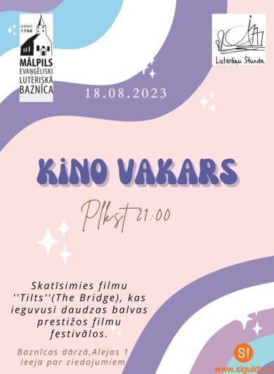Aicina uz kino vakaru Mālpils baznīcas dārzā