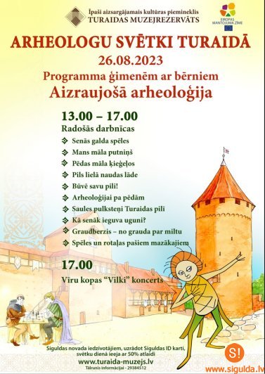 Radošās darbnīcas bērniem “Aizraujošā arheoloģija” Turaidas pilī