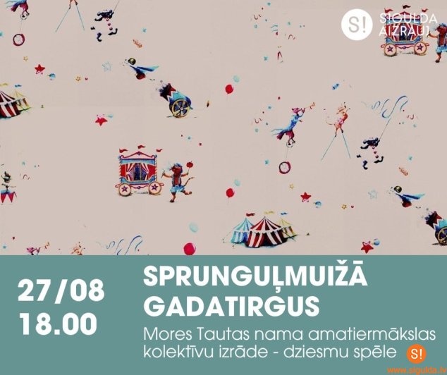 Aicina uz izrādi – dziesmu spēli “Sprunguļmuižā gadatirgus”