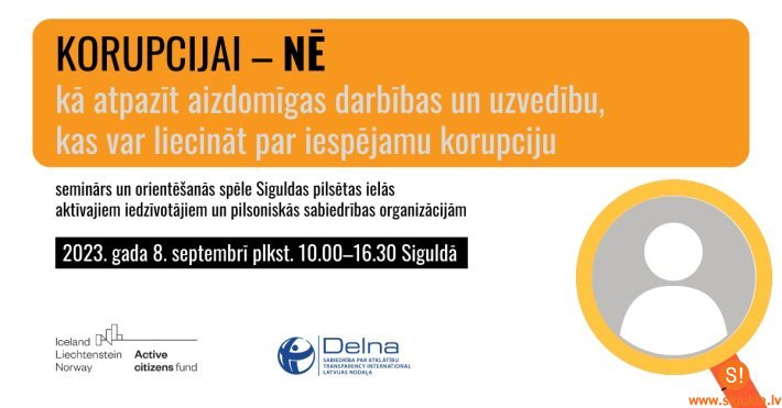 “Sabiedrība par atklātību – Delna” 8. septembrī organizē semināru Siguldā