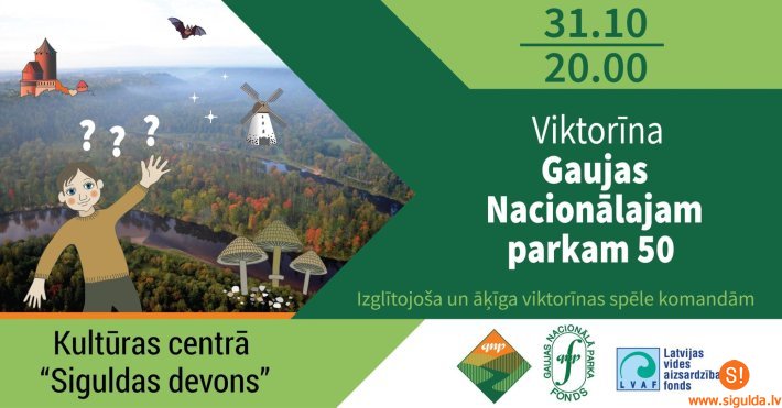 Atzīmējot Gaujas Nacionālā parka jubileju, aicina piedalīties viktorīnā