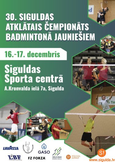 Nedēļas nogalē Siguldā notiks starptautiskas badmintona sacensības