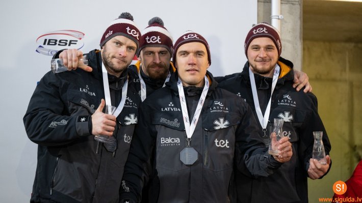 Lēdurdzieša Emīla Cipuļa četrinieks izcīna bronzu Eiropas čempionātā bobslejā