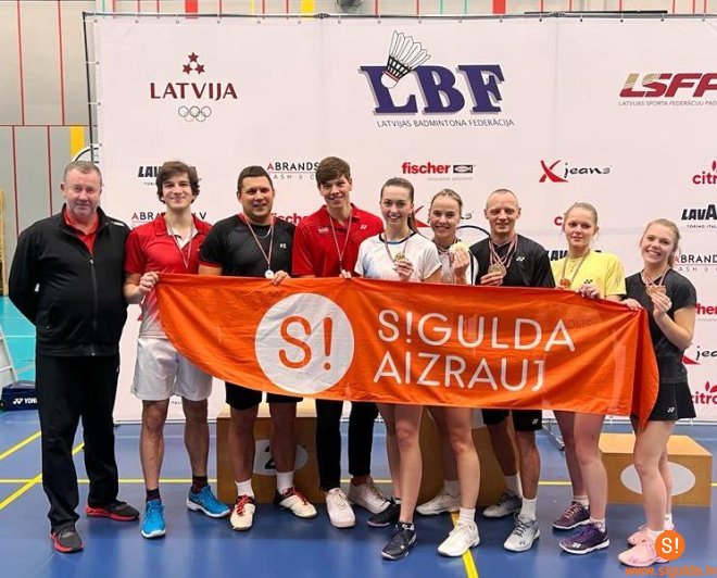 Siguldas novada sportisti plūc laurus Latvijas čempionātā badmintonā