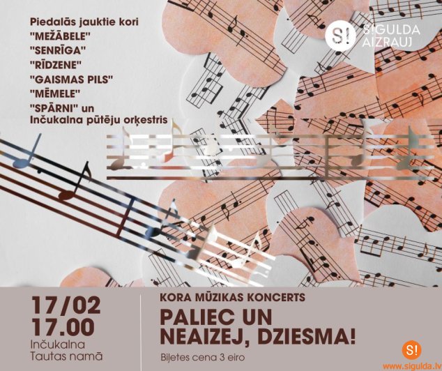 Inčukalnā norisināsies koru mūzikas koncerts