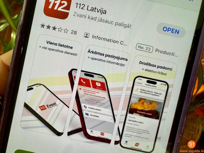 Iedzīvotājus aicina izmantot lietotnes “112 Latvija” sniegtās iespējas