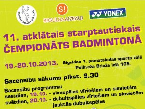 Brīvdienās notiks starptautisks čempionāts badmintonā