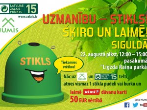 AS „Latvijas Zaļais punkts” Siguldā aicinās jauniešus šķirot stiklu