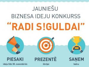 Līdz 10.janvārim pieņem pieteikumus jauniešu biznesa ideju konkursam „RADI S!GULDAI”