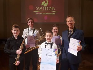 Mākslu skolas „Baltais flīģelis” audzēkņi – laureāti „Saxophonia” konkursā