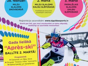 Notiks kalnu slēpošanas sacensības  „Siguldas kauss 2019”