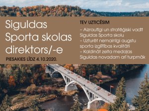 Siguldas novada pašvaldība aicina darbā Siguldas Sporta skolas direktoru/-i