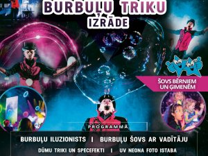 Siguldas pagasta Kultūras namā notiks burbuļu triku izrāde “Mistery Bubbles”