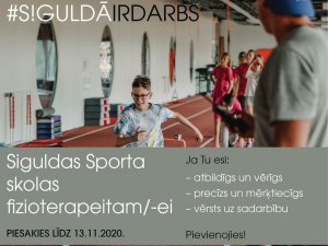 Pašvaldība aicina darbā fizioterapeitu Siguldas Sporta skolā