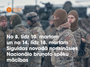 Martā Siguldas novadā norisināsies Nacionālo bruņoto spēku mācības