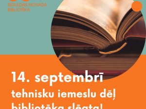 14. septembrī Siguldas novada bibliotēka būs slēgta