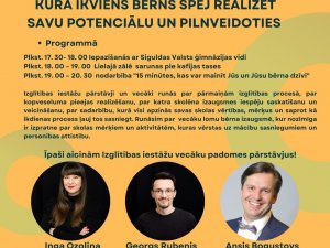 26. oktobrī aicina piedalīties Siguldas novada skolēnu vecāku konferencē 
