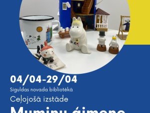 Siguldas novada bibliotēkā eksponēta “Muminu ģimene no Somijas”