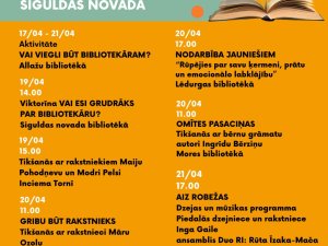 Siguldas novada bibliotēkās norisināsies Bibliotēku nedēļa