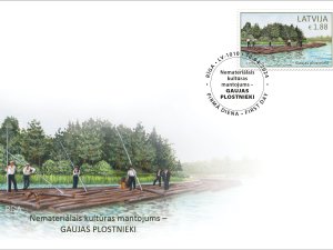 “Latvijas Pasts” izdod Gaujas plostniekiem veltītu pastmarku